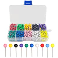 YIXISI 1200 unidades tachuelas para mapas- Chinchetas para mapas multicolor- pines de bola- Mapa Alfileres- cabeza…